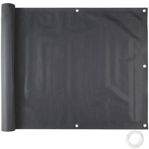 Tectake 402700 rivestimento schermante per balcone, versione 1 - nero, 75 cm