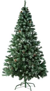 Tectake 402822 albero di natale artificiale estetica naturale con sostegni in metallo - 180 cm, 705 punte e pigne, verde