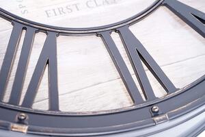 Orologio da parete Stile Vintage da 39 cm con numeri romani in Finto legno rotondo marrone