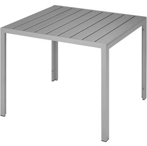 Tectake 402955 tavolo da giardino maren in alluminio, piedi regolabili in altezza, 90 x 90 x 74,5 cm - argento