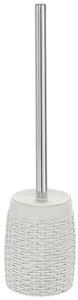 Portascopino WC effetto rattan bianco Seri