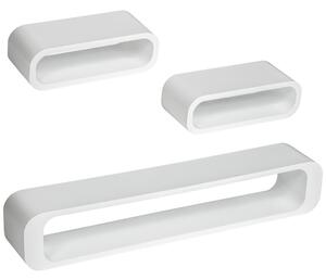 Tectake 403188 set di 3 mensole liv - bianco