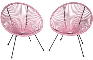 Tectake 404407 set di 2 sedie santana retro in stile acapulco - rosa fucsia