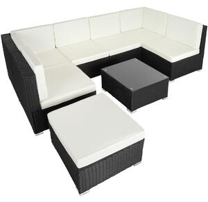 Tectake 403421 salottino in rattan venezia - nero