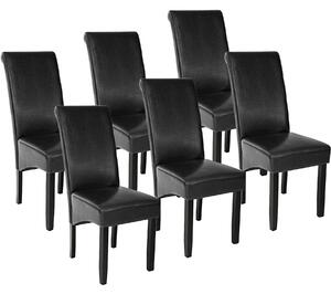 Tectake 403495 6 sedie da sala da pranzo con seduta ergonomica - nero