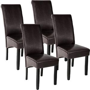 Tectake 403496 4 sedie da sala da pranzo con seduta ergonomica - marrone