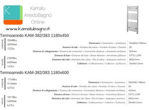 Radiatore bagno inox 1180x450mm modello Kam-382A - KAMALU