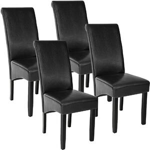 Tectake 403494 4 sedie da sala da pranzo con seduta ergonomica - nero