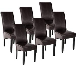 Tectake 403497 6 sedie da sala da pranzo con seduta ergonomica - marrone