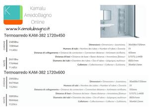 Radiatore bagno colore bianco 1720x450mm modello Kam-383C - KAMALU