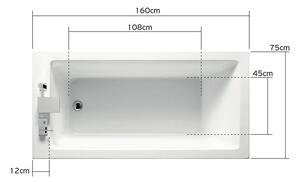 Vasca da bagno 170x70cm modello KM200 - KAMALU