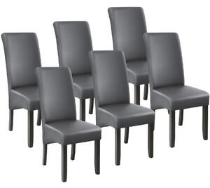 Tectake 403592 6 sedie da sala da pranzo con seduta ergonomica - grigio