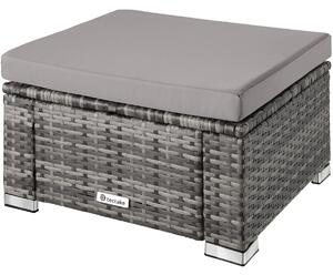 Tectake 403582 pouf in rattan - grigio