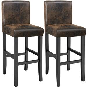 Tectake 403584 2 sgabelli da bar in pelle sintetica - marrone anticato