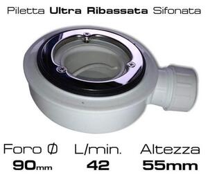 Piatto Doccia Solidstone Pietra Mineral Marmo Bianco H2.8cm - 70x90