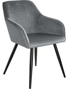Tectake 403659 sedia marilyn effetto velluto nero - grigio/nero
