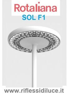 Rotaliana Sol F1 led 3000K lampada da terra struttura bianco opaco griglia cromo lucido