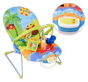 Costway Dondolo sedia per bimbi con giocattoli e musica Baby rocker con schienale regolabile carico 11kg Colorato