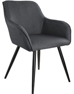 Tectake 403672 sedia marilyn effetto lino - grigio scuro/nero