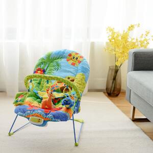 Costway Dondolo sedia per bimbi con giocattoli e musica Baby rocker con schienale regolabile carico 11kg Colorato
