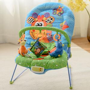 Costway Dondolo sedia per bambini con giocattoli e musica Baby rocker con schienale regolabile Colorato