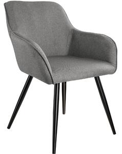 Tectake 403673 sedia marilyn effetto lino - grigio chiaro/nero