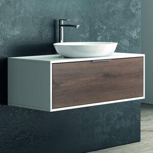 Mobile bagno lungo 100cm bicolore con cassetto scorrevole SPR-100A - KAMALU