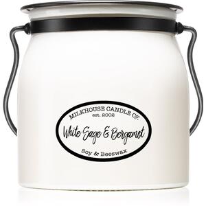 Milkhouse Candle Co. Creamery White Sage & Bergamot candela profumata Butter Jar 454 g