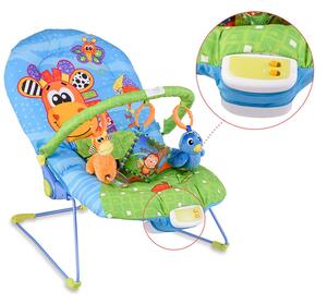 Costway Dondolo sedia per bambini con giocattoli e musica Baby rocker con schienale regolabile Colorato