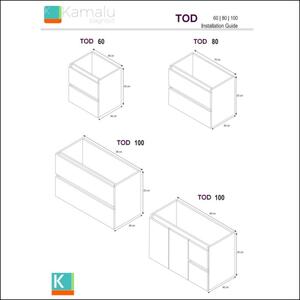 Composizione bagno sospesa 100cm: mobile, specchio contenitore e due pensili TOD-100E - KAMALU