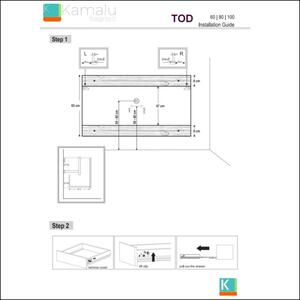 Composizione mobili bagno 100cm installazione sospesa mobile, specchio e colonna TOD-100A - KAMALU
