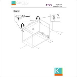 Composizione lavabo con mobile 60 cm, colonna e specchio TOD-60B - KAMALU