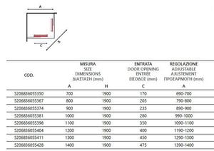 Box Doccia H190 Trasparente Anticalcare Profili Oro - 80x80