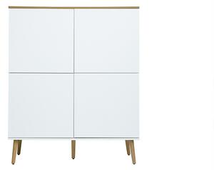 Credenza alta scandinava finitura legno chiaro rovere e bianco L110 cm ANDERS