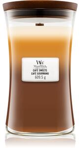 Woodwick Trilogy Café Sweets candela profumata con stoppino in legno 609,5 g