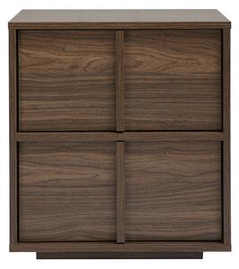 Comodino a 2 cassetti finitura legno scuro noce LOTHAIRE