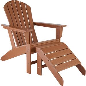 Tectake 403803 sedia da giardino con poggiapiedi - marrone