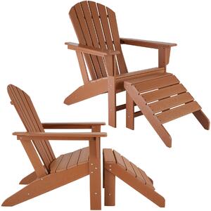 Tectake 403807 set 2 sedie da giardino janis con poggiapiedi joplin - marrone