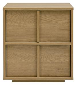 Comodino a 2 cassetti finitura legno chiaro rovere LOTHAIRE