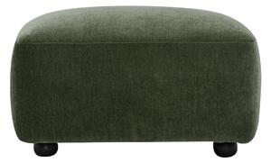 Pouf poggiapiedi in tessuto effetto velluto verde kaki JOYA