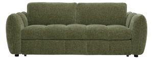 Divano letto design 3 posti in tessuto effetto velluto testurizzato verde kaki WONDER
