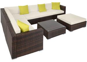 Tectake 403837 set lounge da giardino marbella con telaio in alluminio - marrone misto