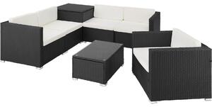 Tectake 403828 salottino in rattan pisa - nero