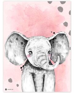 INSPIO-quadro Dibond - Quadro per la camera dei bambini - Colorato con elefante