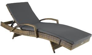 Tectake 403856 lettino prendisole océane in rattan e alluminio - naturale