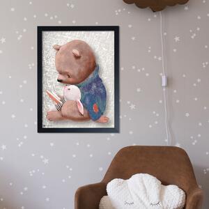INSPIO-quadro Dibond - Quadri da parete per la camera dei bambini - Orso e  coniglietto