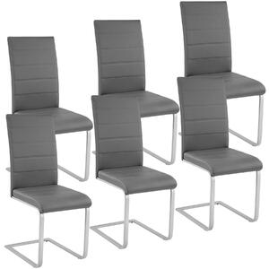 Tectake 403897 set di 6 sedie per sala da pranzo bettina - grigio