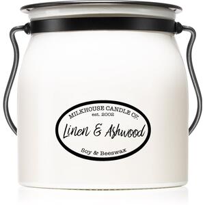 Milkhouse Candle Co. Creamery Linen & Ashwood candela profumata Butter Jar 454 g