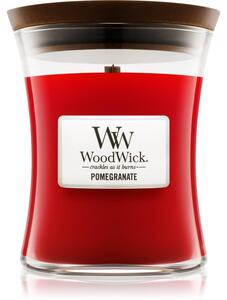 Woodwick Pomegranate candela profumata con stoppino in legno 275 g