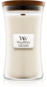 Woodwick Island Coconut candela profumata con stoppino in legno 609,5 g
